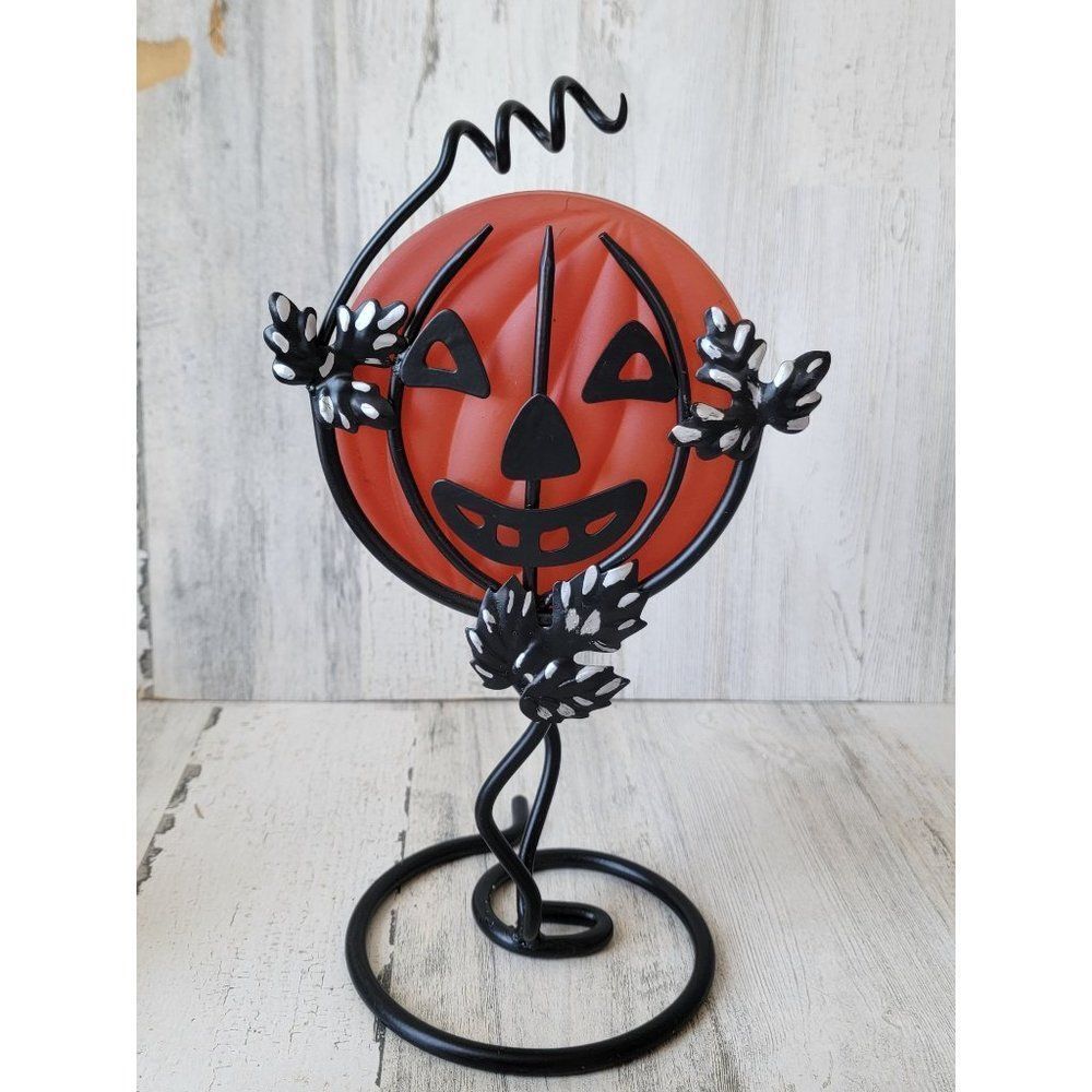 Dept 56 33801 jack-o lantern tea light reflective glass candle holder‎ Halloween